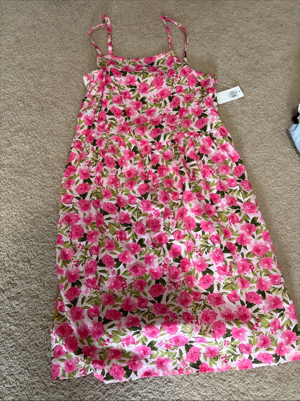 Old Navy Girls 10-12 Pink Floral Spaghetti-Strap Dress